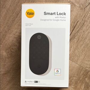 Brand New Google Home Compatible Yale Smart Lock with Matter - Matte Black